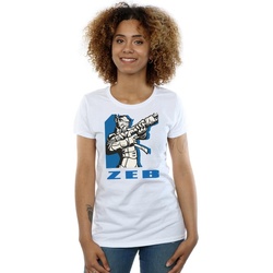 textil Mujer Camisetas manga larga Disney Rebels Zeb Blanco