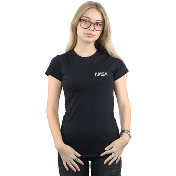 textil Mujer Camisetas manga larga Nasa Modern Logo Chest Negro
