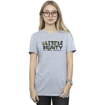 textil Mujer Camisetas manga larga Star Wars The Mandalorian Little Bounty Hunter Gris