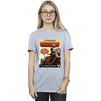 textil Mujer Camisetas manga larga Star Wars The Mandalorian Bumpy Ride Gris
