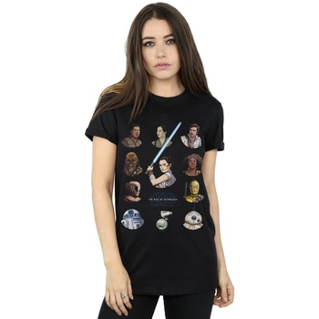 textil Mujer Camisetas manga larga Star Wars The Rise Of Skywalker Resistance Character Line Up Negro