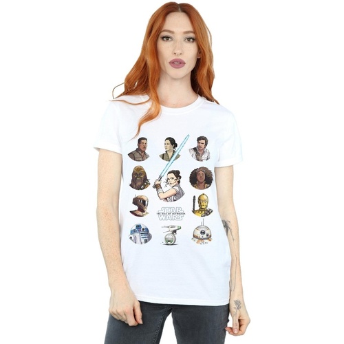 textil Mujer Camisetas manga larga Star Wars The Rise Of Skywalker Resistance Character Line Up Blanco