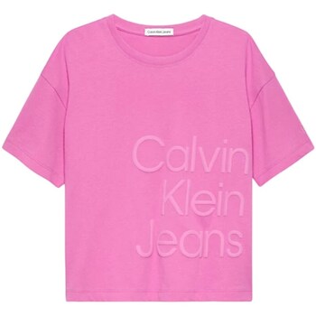 textil Niña Camisetas manga corta Calvin Klein Jeans IG0IG02346 Rosa