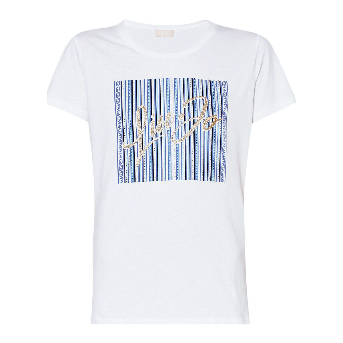 textil Mujer Tops y Camisetas Liu Jo Camiseta con estampado de rayas y logotipo Multicolor