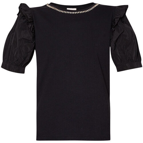 textil Mujer Tops y Camisetas Liu Jo Camiseta de punto y tafetán Negro