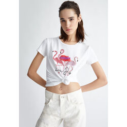 textil Mujer Tops y Camisetas Liu Jo Camiseta con estampado y strass Blanco
