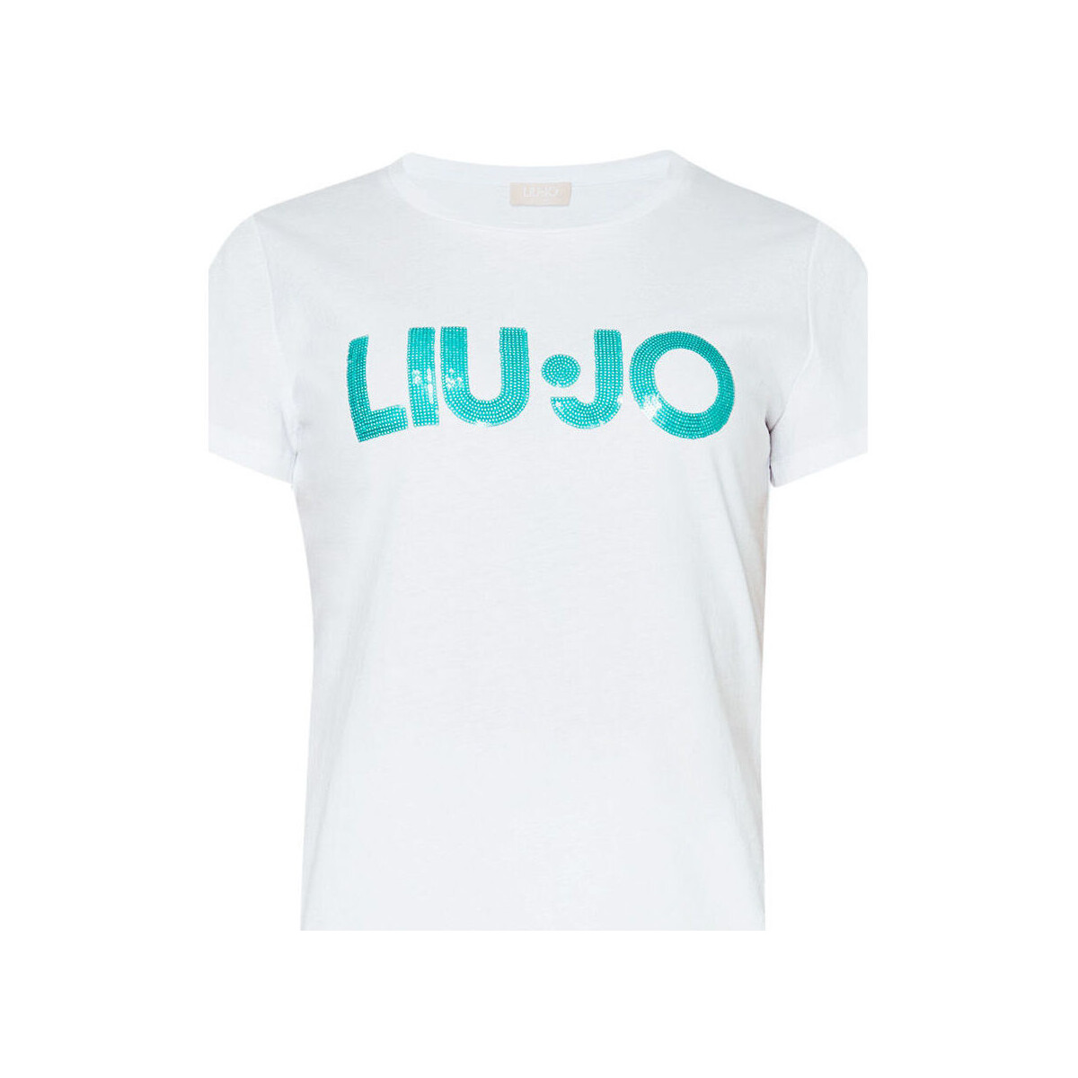 textil Mujer Tops y Camisetas Liu Jo Camiseta con logotipo y lentejuelas Blanco