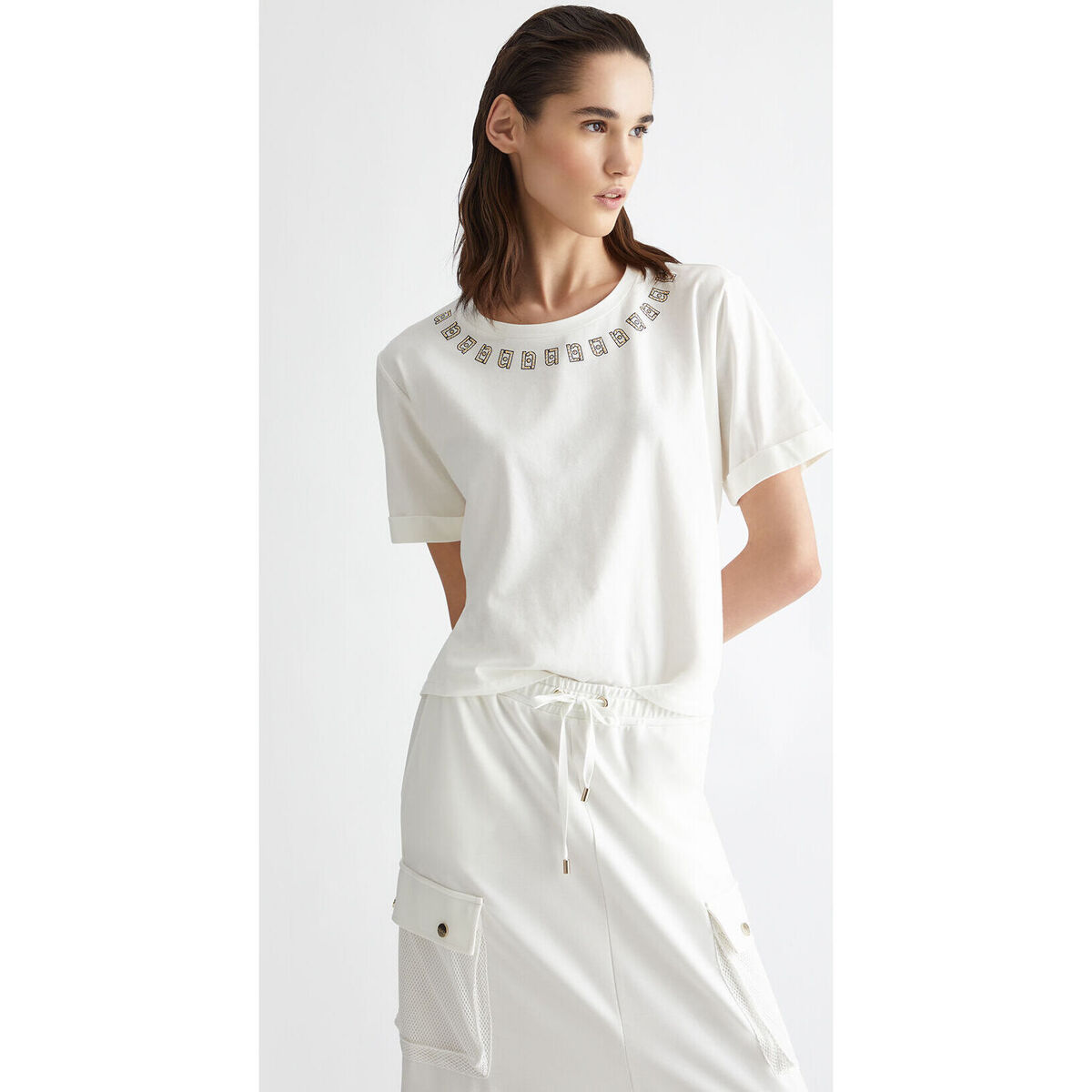 textil Mujer Tops y Camisetas Liu Jo Camiseta con logotipo monograma Blanco