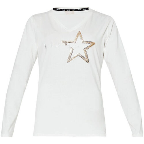 textil Mujer Tops y Camisetas Liu Jo Camiseta con estrella y logotipo Beige