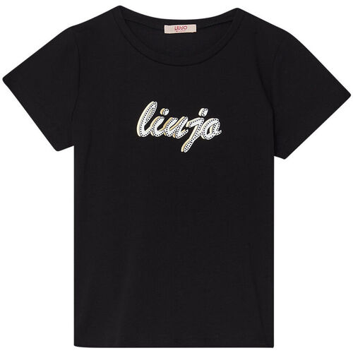 textil Niña Tops y Camisetas Liu Jo Camiseta con logotipo y strass Negro