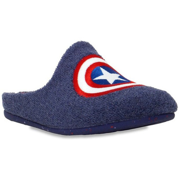 Garzon Zapatilla casa rizo niño Capitán América  suela de goma Azul