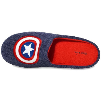 Garzon Zapatilla casa rizo niño Capitán América  suela de goma Azul