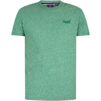 textil Hombre Camisetas manga corta Superdry Camiseta Bordada Con Logo Vintage Verde