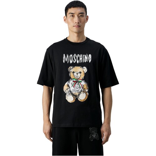textil Hombre Camisas manga larga Moschino - Camiseta Teddy Bear con Lazo Negro