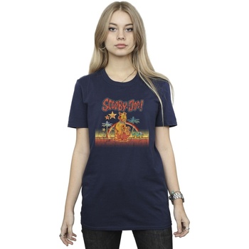 textil Mujer Camisetas manga larga Scooby Doo Palm Trees Azul