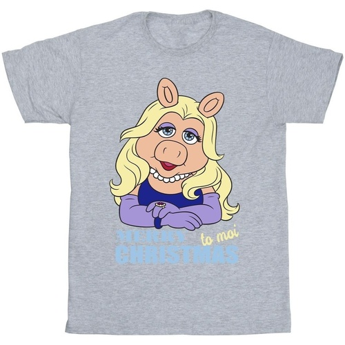 textil Hombre Camisetas manga larga Disney Muppets Miss Piggy Queen of Holidays Gris