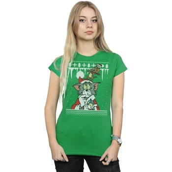 textil Mujer Camisetas manga larga Dessins Animés Christmas Fair Isle Verde