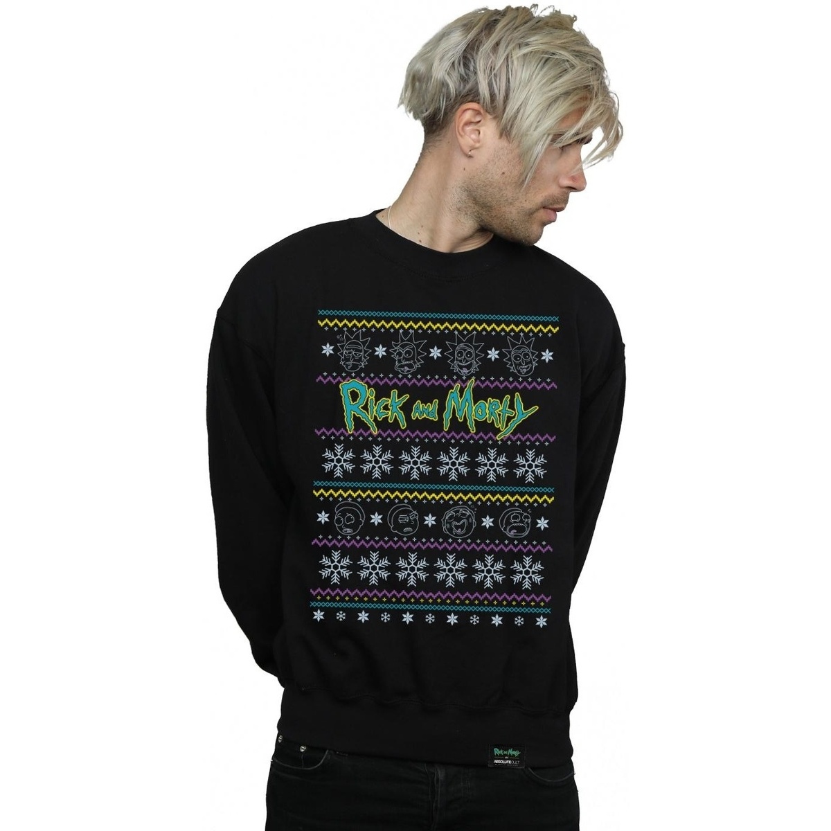 textil Hombre Sudaderas Rick And Morty Christmas Faces Negro