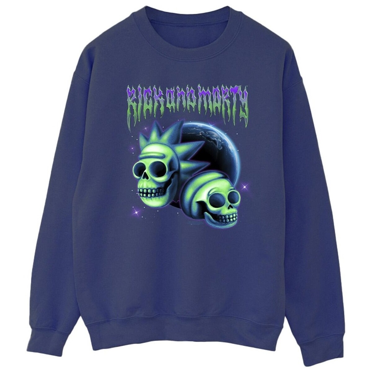 textil Hombre Sudaderas Rick And Morty Space Skull Azul
