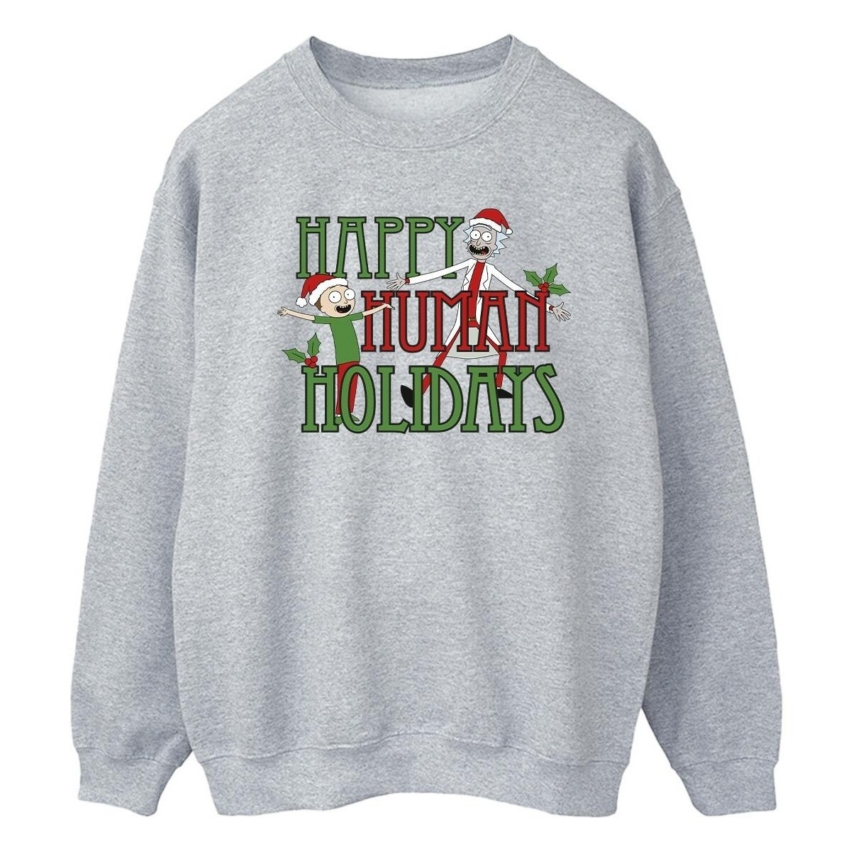 textil Hombre Sudaderas Rick And Morty Happy Human Holidays Gris