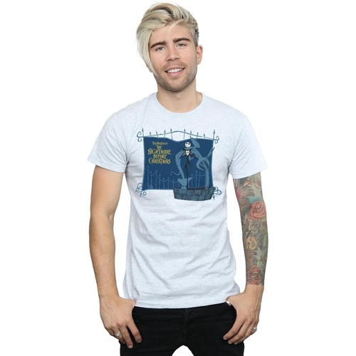 textil Hombre Camisetas manga larga Disney Nightmare Before Christmas Jack And The Well Gris