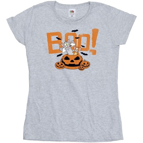 textil Mujer Camisetas manga larga Tom & Jerry Halloween Boo! Gris