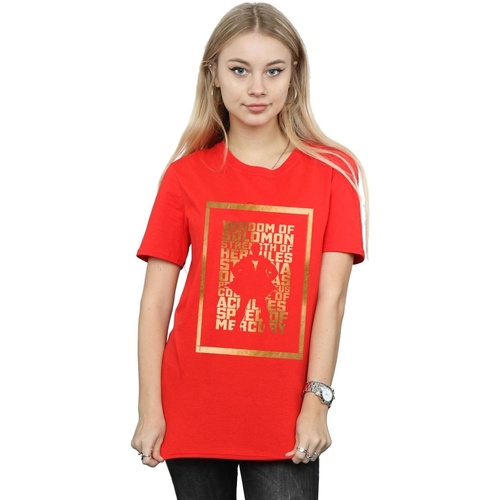 textil Mujer Camisetas manga larga Dc Comics Shazam Gold Text Rojo