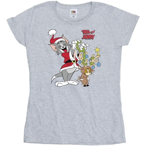 textil Mujer Camisetas manga larga Tom & Jerry Christmas Reindeer Gris