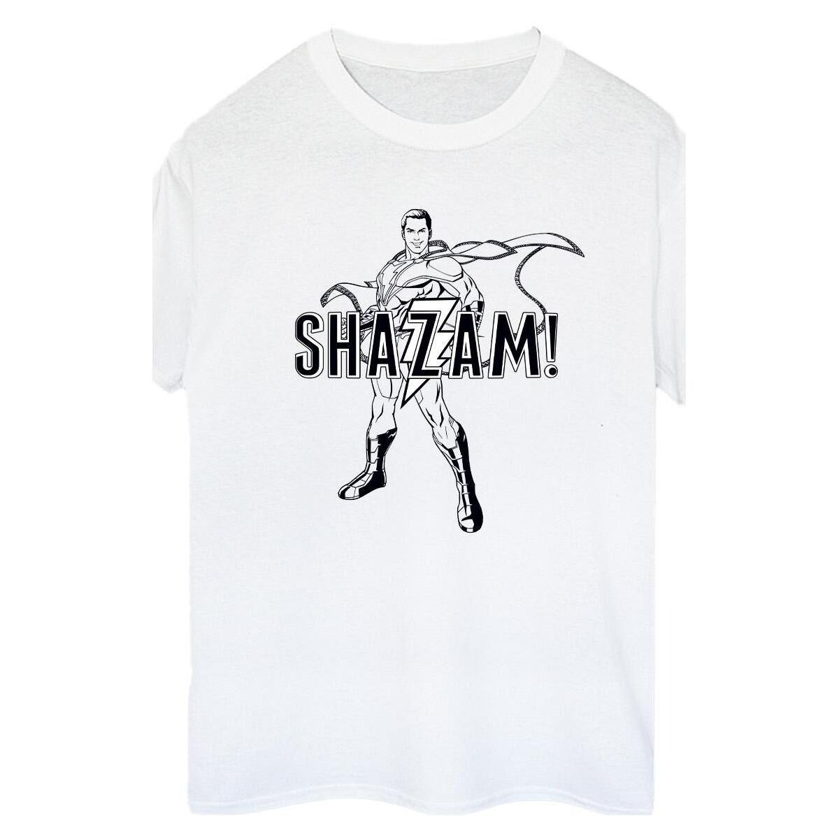 textil Mujer Camisetas manga larga Dc Comics Shazam Outline Blanco