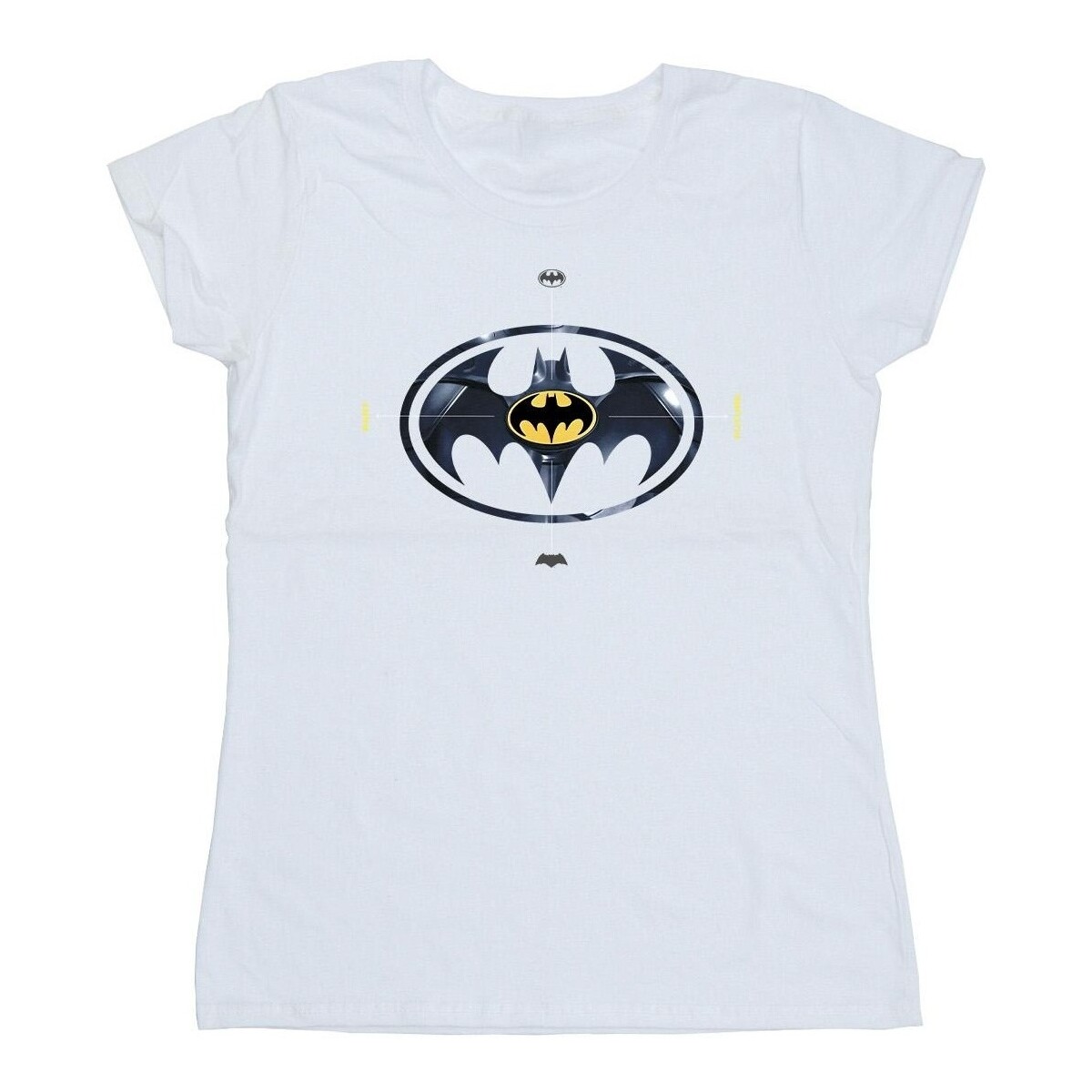 textil Mujer Camisetas manga larga Dc Comics The Flash Batman Metal Logo Blanco