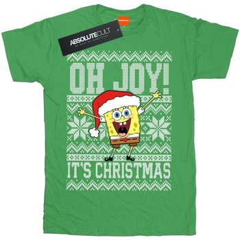 textil Hombre Camisetas manga larga Spongebob Squarepants Oh Joy! Christmas Verde