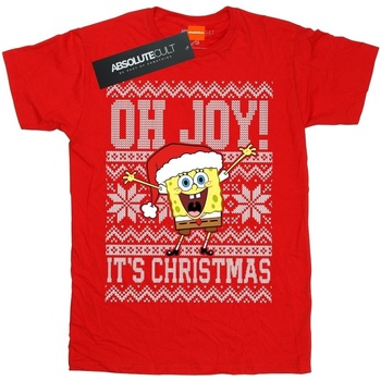 textil Hombre Camisetas manga larga Spongebob Squarepants Oh Joy! Christmas Rojo