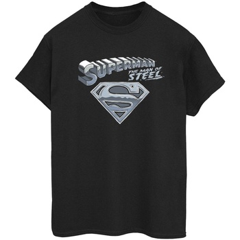 textil Mujer Camisetas manga larga Dc Comics Superman The Man Of Steel Negro