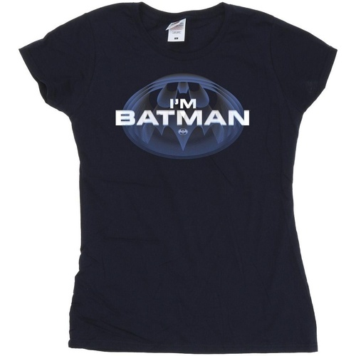 textil Mujer Camisetas manga larga Dc Comics The Flash I'm Batman Azul