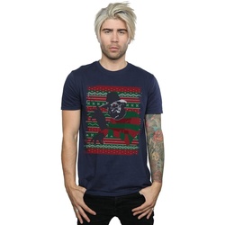 textil Hombre Camisetas manga larga A Nightmare On Elm Street Christmas Fair Isle Azul