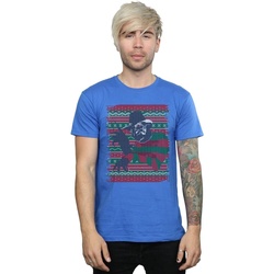 textil Hombre Camisetas manga larga A Nightmare On Elm Street Christmas Fair Isle Azul