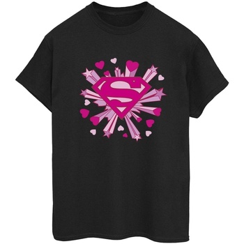 Dc Comics Superman Pink Hearts And Stars Logo Negro