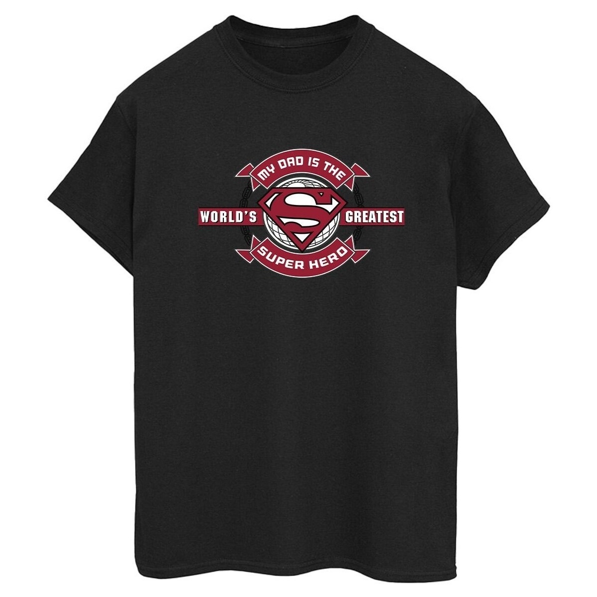 textil Mujer Camisetas manga larga Dc Comics Superman Super Hero Negro