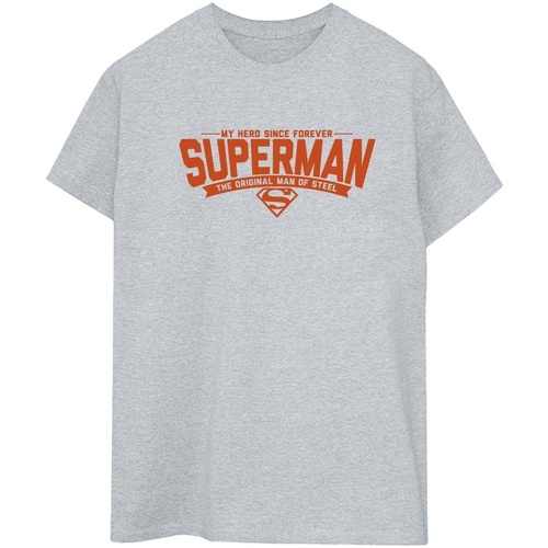 textil Mujer Camisetas manga larga Dc Comics Superman Hero Dad Gris