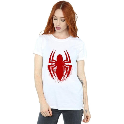 textil Mujer Camisetas manga larga Marvel Spider-Man Logo Emblem Blanco
