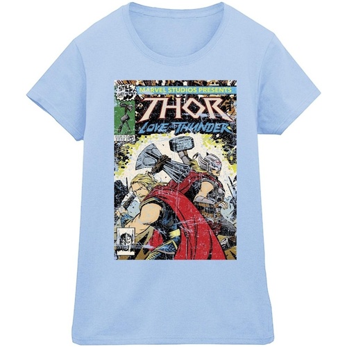 textil Mujer Camisetas manga larga Marvel Thor Love And Thunder Vintage Poster Azul