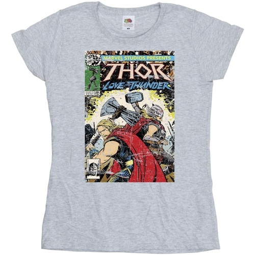 textil Mujer Camisetas manga larga Marvel Thor Love And Thunder Vintage Poster Gris