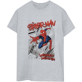 textil Mujer Camisetas manga larga Marvel Spider-Man Sketch City Gris