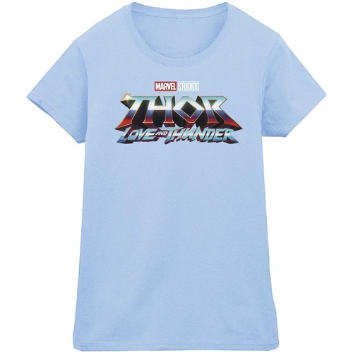 textil Mujer Camisetas manga larga Marvel Thor Love And Thunder Logo Azul