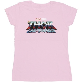 textil Mujer Camisetas manga larga Marvel Thor Love And Thunder Logo Rojo