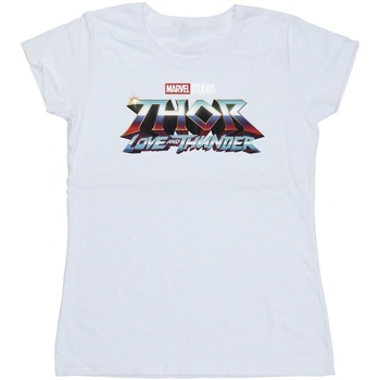 textil Mujer Camisetas manga larga Marvel Thor Love And Thunder Logo Blanco