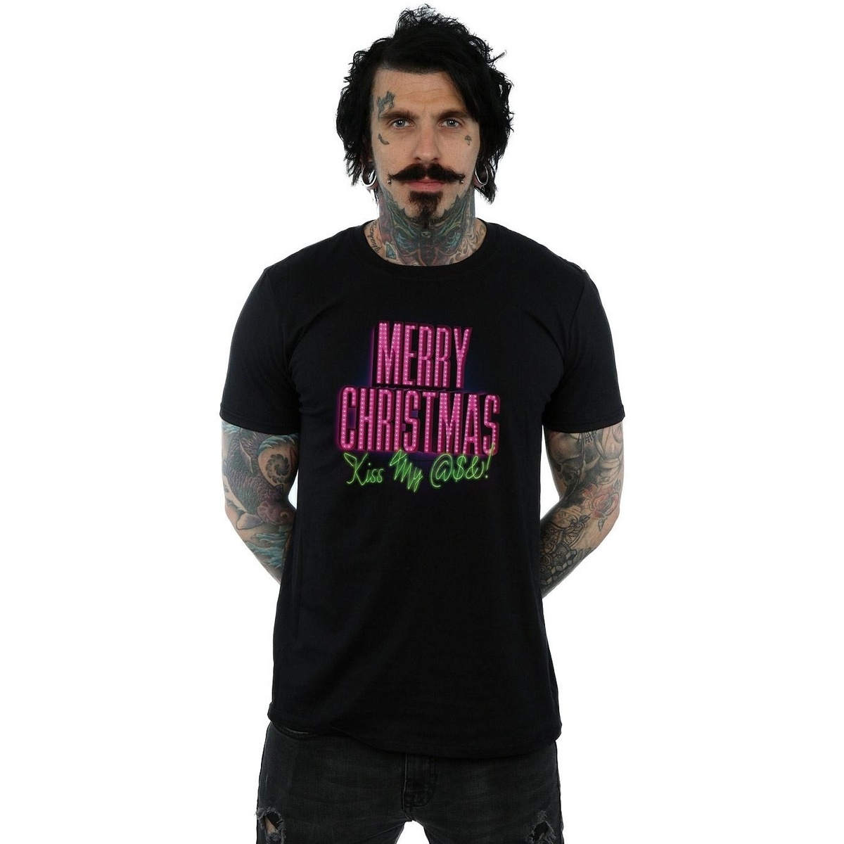textil Hombre Camisetas manga larga National Lampoon´s Christmas Va Kiss My Ass Negro