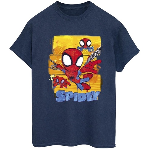 textil Mujer Camisetas manga larga Marvel Spidey And His Amazing Friends Flying Azul