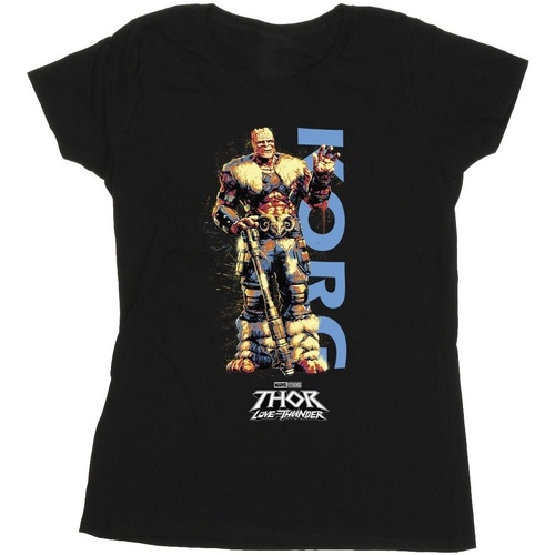 textil Mujer Camisetas manga larga Marvel Thor Love And Thunder Korg Wave Negro