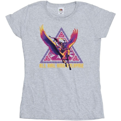 textil Mujer Camisetas manga larga Marvel Thor Love And Thunder All Hail Valkyrie Gris